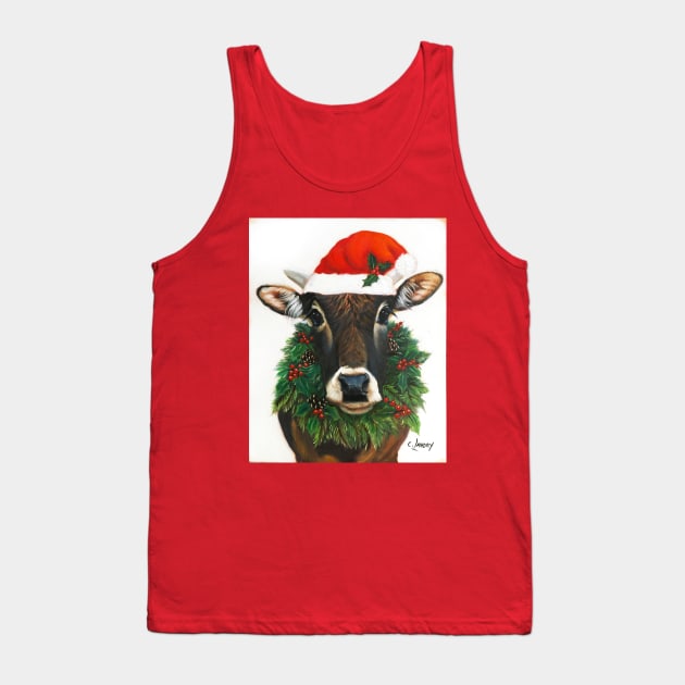 Tobey 2020 Christmas Cow Tank Top by Carol Landry Fine Art 